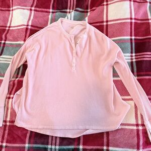 Pink Women's Henley Sweatshirt